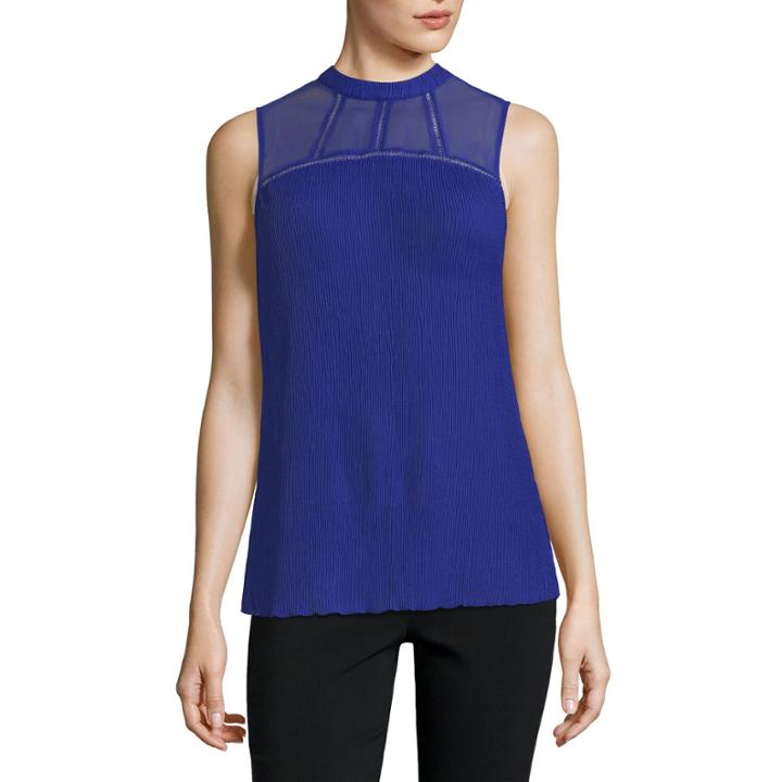 City Streets Sleeveless Crew Neck Floral Blouse