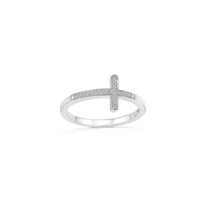 Womens Diamond Accent White Diamond Sterling Silver Delicate Ring