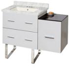 37.75-in. W Floor Mount White Vanity Set For 3h4-in. Drilling Bianca Carara Top Biscuit Um Sink