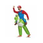 Super Mario Bros: Inflatable Adult Mario Riding Yoshi Costume - One Size Fits Most