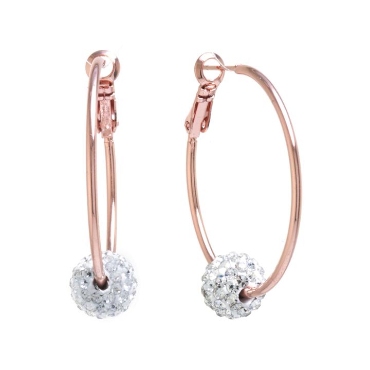 Sparkle Allure Clear Gold Over Brass Hoop Earrings