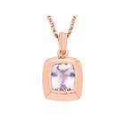 Womens Pink Amethyst Gold Over Silver Pendant Necklace