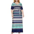 R & K Originals Elbow Sleeve Maxi Dress-plus