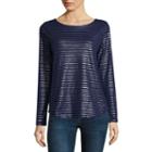 St. John's Bay Long Sleeve Boatneck T-shirt-womens