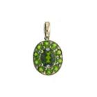 Womens Genuine Green Chrome Diopside Pendant Necklace