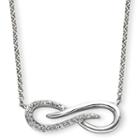 Infinite Promise 1/10 Ct. T.w. Diamond Sterling Silver Infinity Pendant Necklace