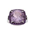 Genuine Pink And Purple Amethyst Sterling Silver Ring