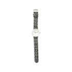 Olivia Pratt Womens Silver-tone Faux Mop Dial Black-white Patterned Fabric Strap Watch 10352tr