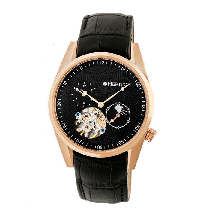 Heritor Alexander Mens Black Strap Watch-herhr4906