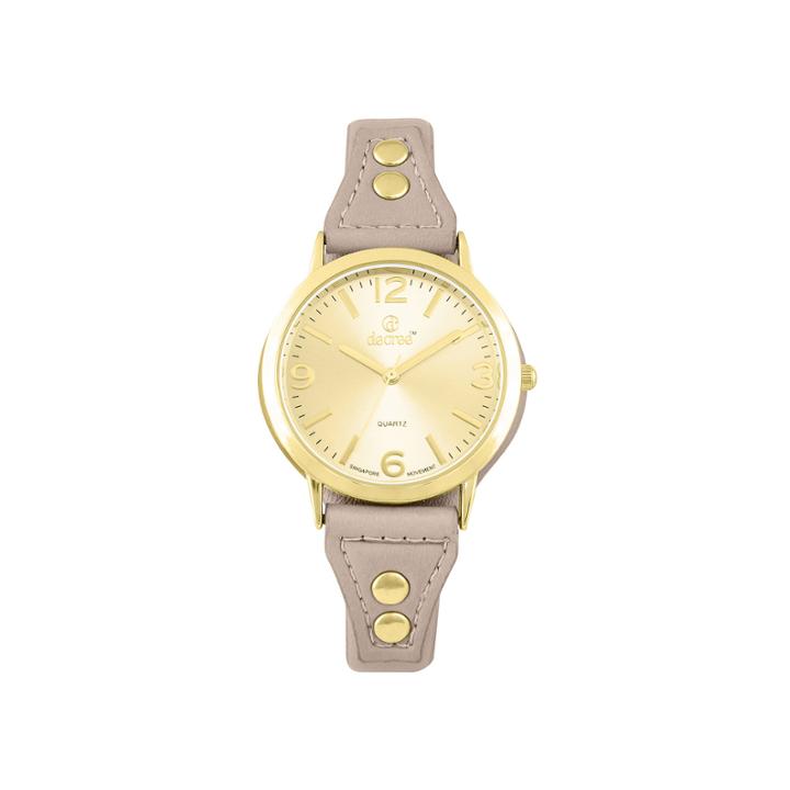 Decree Womens Brown Strap Watch-pt1831gdtn