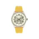 Womens Crystal-accent Yellow Strap Watch