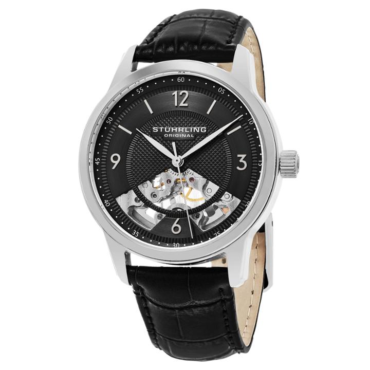 Stuhrling Mens Black Strap Watch-sp15508