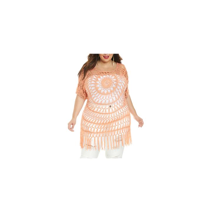 Fashion To Figure Justine Crochet Tunic Top-plus