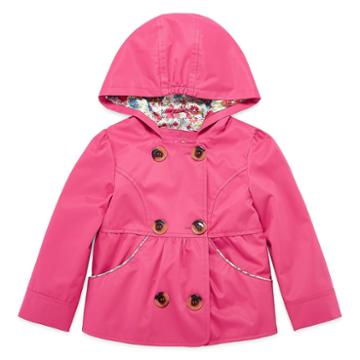 Pink Platinum Short Trench W Satin Lining