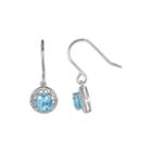 Genuine Blue Topaz Filigree Sterling Silver Drop Earrings