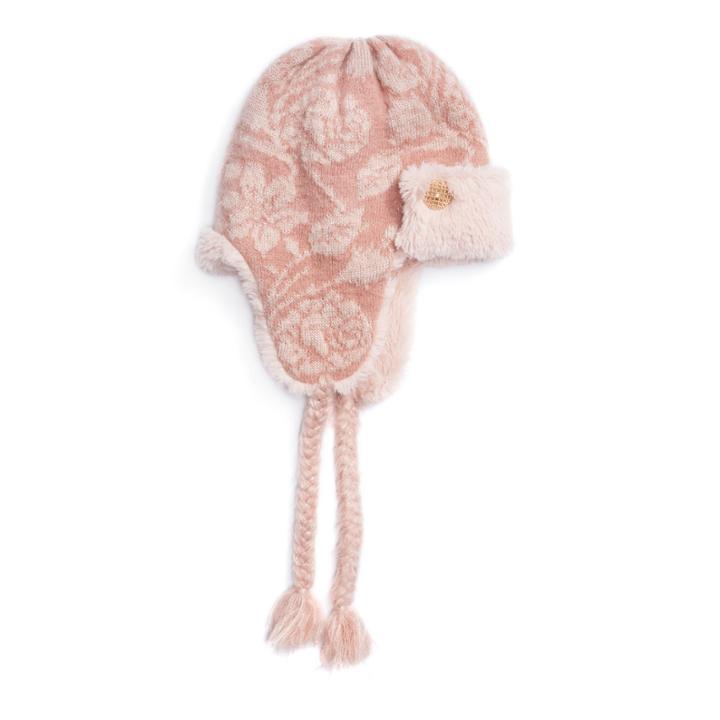 Muk Luks Rose Faux Fur Trim Trapper Hat