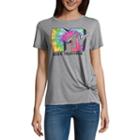 Short Sleeve Mtv Graphic Knotted T-shirt- Juniors