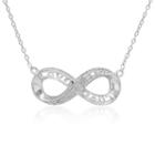 Womens 1/7 Ct. T.w. Genuine White Diamond Sterling Silver Infinity Pendant Necklace