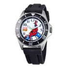 Disney Honor Mens Spiderman Black Silicone Strap Watch