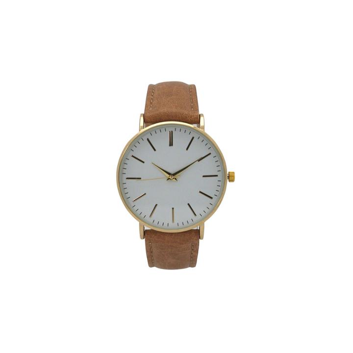 Olivia Pratt Womens Brown Strap Watch-16674lightbrown