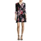As U Wish Long Sleeve Floral Wrap Dress-juniors