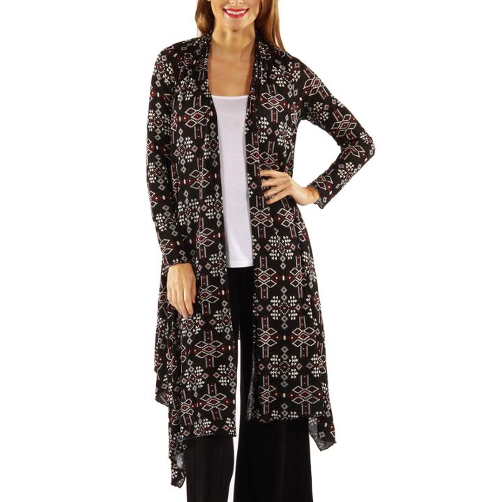 24/7 Comfort Apparel Sexy Sizzle Patterned Cardigan Shrug