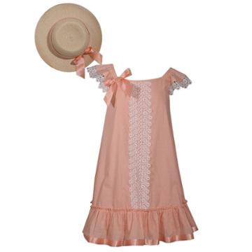 Bonnie Jean 7-16 Flutter Sleeve Dress With Hat