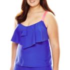 Arizona Flounce Tankini Swim Top - Juniors Plus