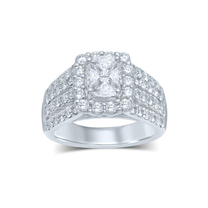 3 Ct. T.w. Fancy-cut Diamond 14k White Gold Ring