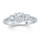 Womens 1/2 Ct. T.w. Genuine Round White Diamond 10k Gold Engagement Ring