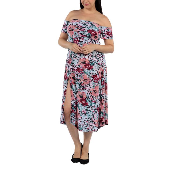 24/7 Comfort Apparel Angel Orchid Maxi Dress-plus