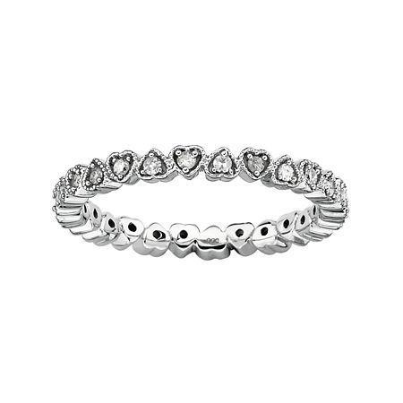 Personally Stackable 1/4 Ct. T.w. Diamond Heart Ring