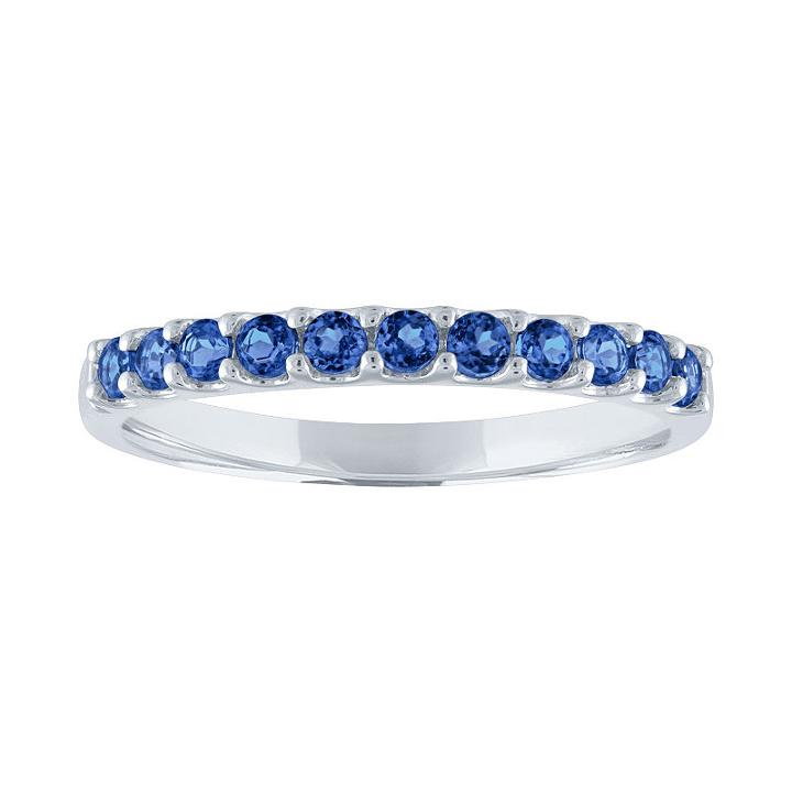 Modern Bride Gemstone Womens Round Blue Sapphire 10k Gold Engagement Ring