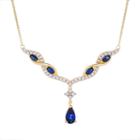 Womens Lab Created Blue Sapphire 14k Gold Over Silver Pendant Necklace
