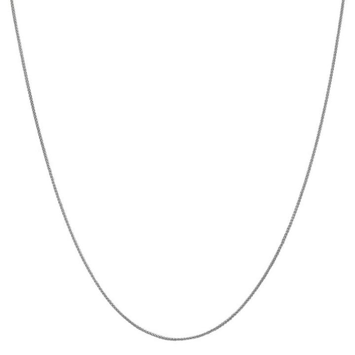 14k White Gold Solid Wheat 16 Inch Chain Necklace