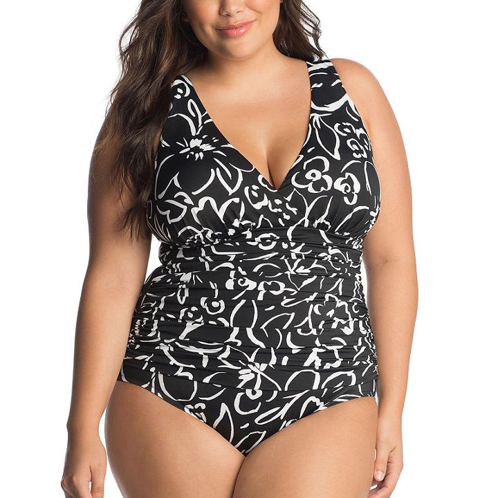 Trimshaper Control Floral One Piece Swimsuit Plus