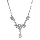 1928 Jewelry Crystal Drop Silver-tone Necklace