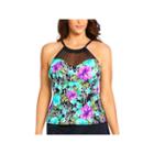 St. John's Bay High Neck Mesh Tankini Lily Swimsuit Top