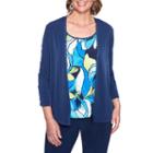 Alfred Dunner Royal Street 3/4 Sleeve Layered Top