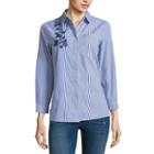 Liz Claiborne Long Sleeve Embroidered Shirt - Talls