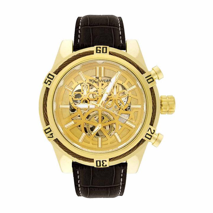 Rocawear Mens Brown Strap Watch-rm7611g1-325