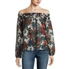 I Jeans By Buffalo Tie Front Off Shoulder Top