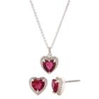 Sparkle Allure Womens 2-pack Red Brass Jewelry Set