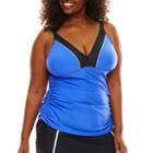 Free Country Double-strap Adjustable Tankini Swim Top - Plus