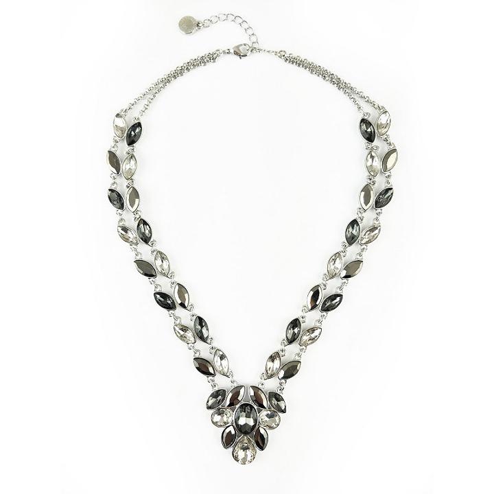 Liz Claiborne Womens Clear Statement Necklace