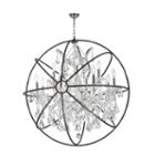 Armillary Collection 13 Light Chrome Finish And Crystal With Flemish Brass Cage Finish Foucault's Orb Chandelier