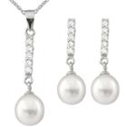 Womens White Sterling Silver Jewelry Set