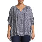 A.n.a Ruffle Sleeve Vneck Neck Woven Blouse-plus