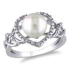 Womens 1/10 Ct. T.w. White Pearl Sterling Silver Cocktail Ring