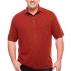 Van Heusen Short Sleeve Pin Dot Knit Polo Shirt Big And Tall